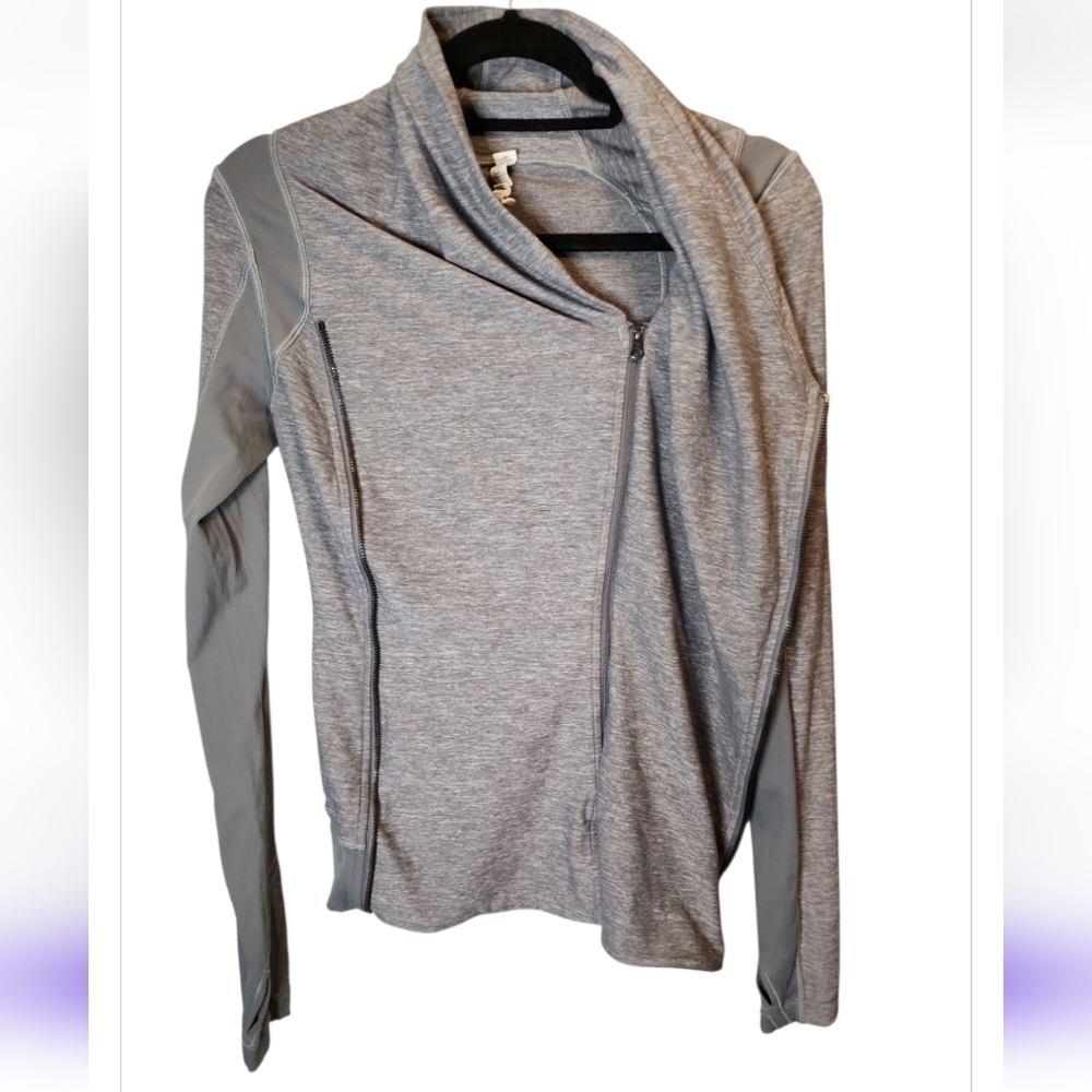 Lululemon Bhakti Double Zipper Yoga Jacket in Heather Slate Gray Women's Size 4 - Picture 3 of 13